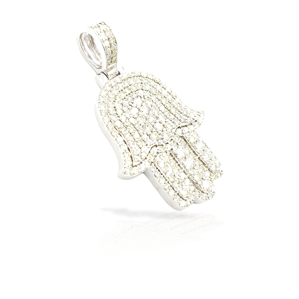 14K Diamond Hamsa With 5.10 Carats Of Diamonds