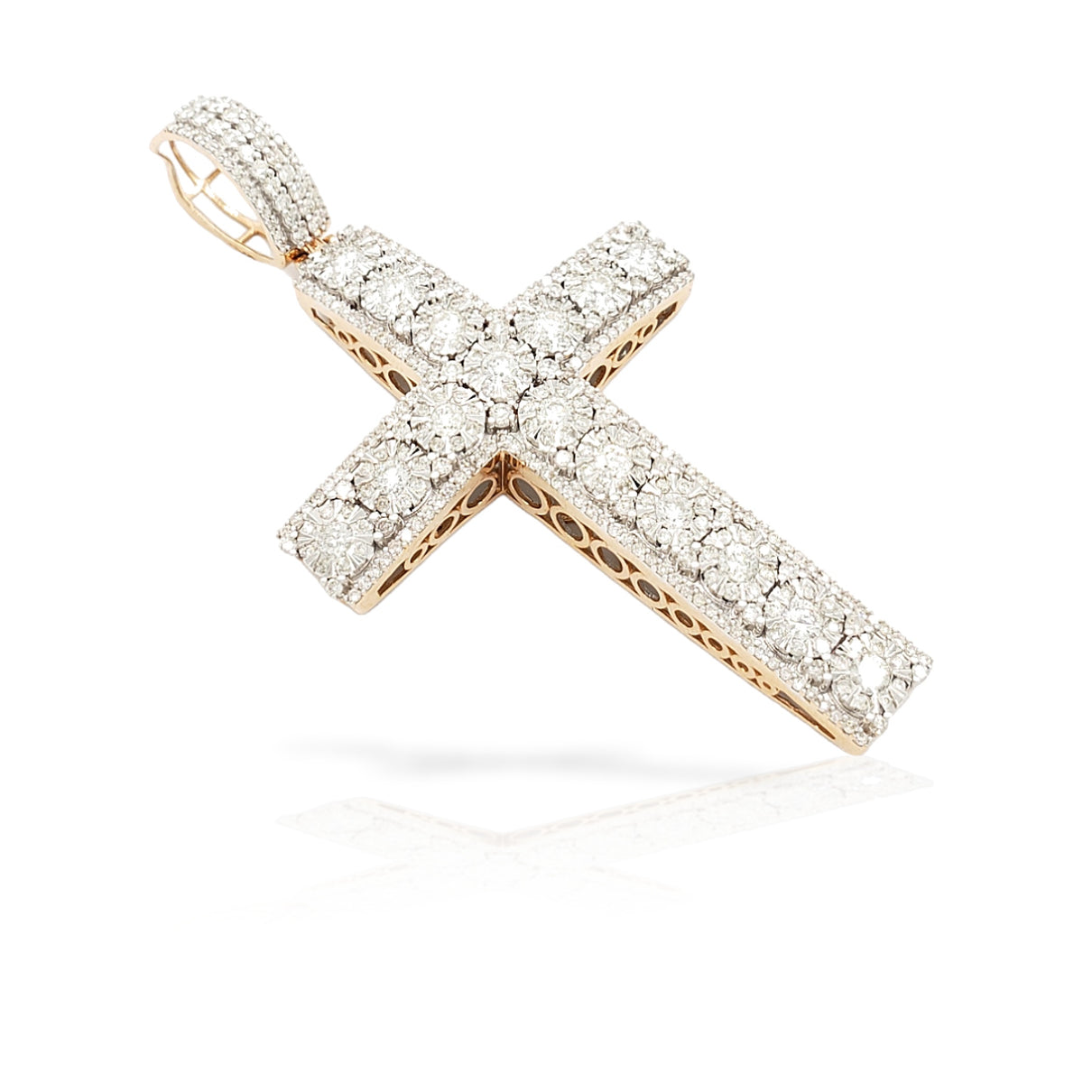 14K Diamond Cross With 2.94 Carats Of Diamonds