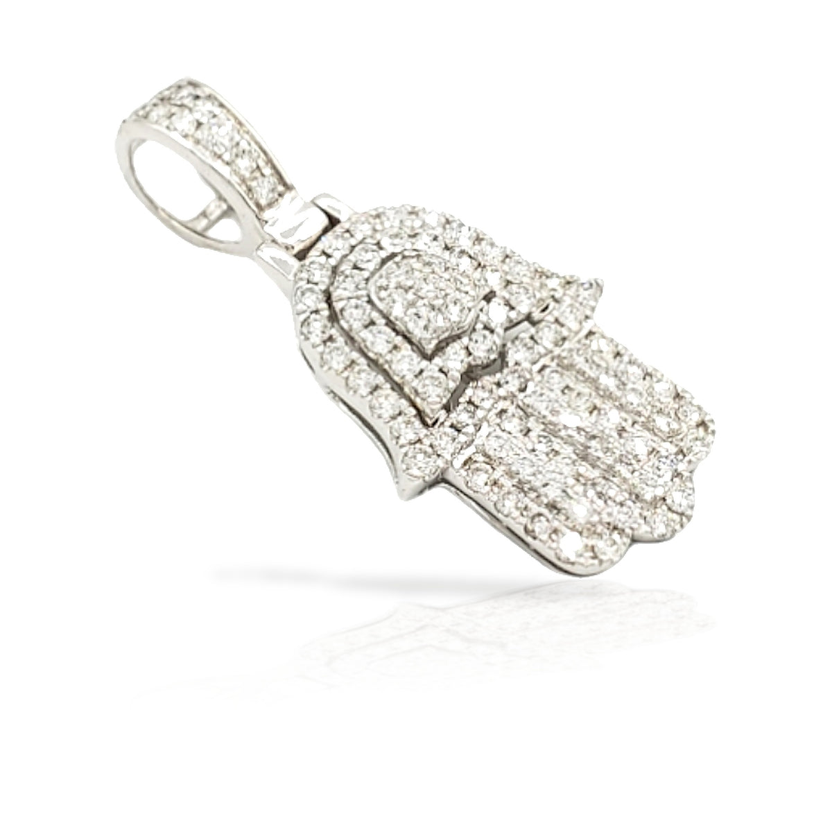 14K 3D Diamond Hamsa With 1.25 Carats Of Diamonds