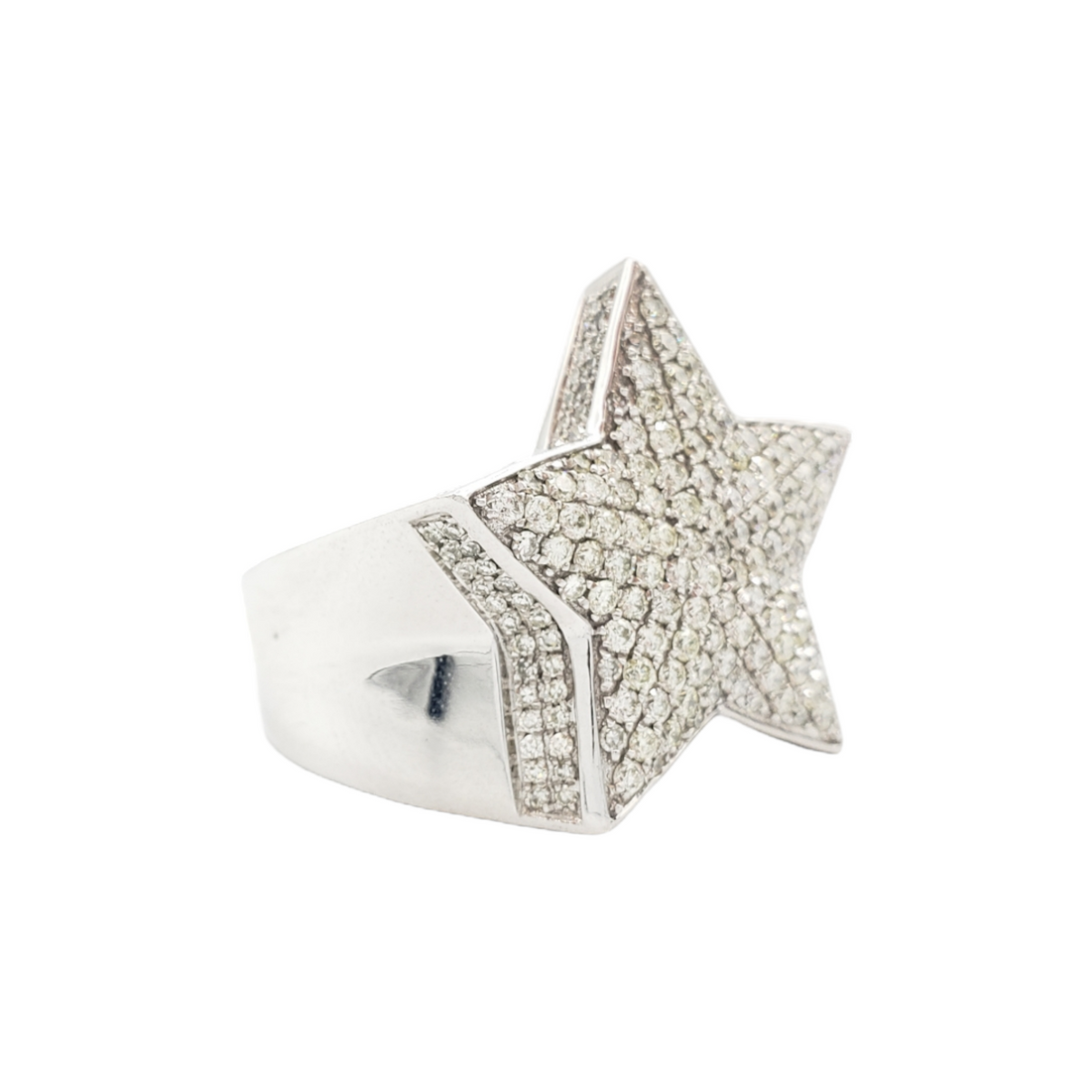 14K Gold Star Natural Diamond Ring for Men – 2.03 CTW