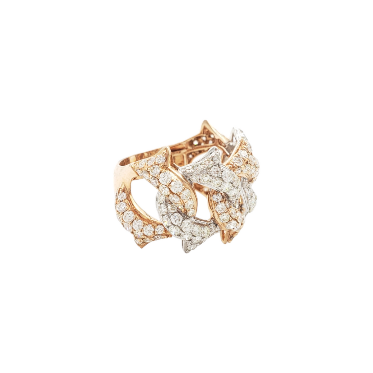 14K Gold Cuban Link Natural Diamond Ring for Men – 3.53 CTW