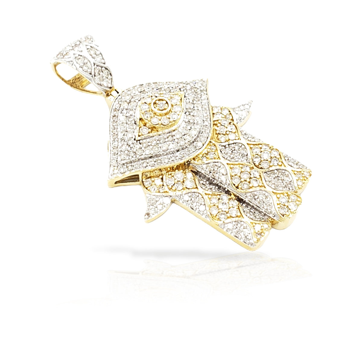 14K Diamond Hamsa With 2.30 Carats Of Diamonds