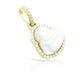 14K Yellow Gold Diamond Buddha With Grey Jade