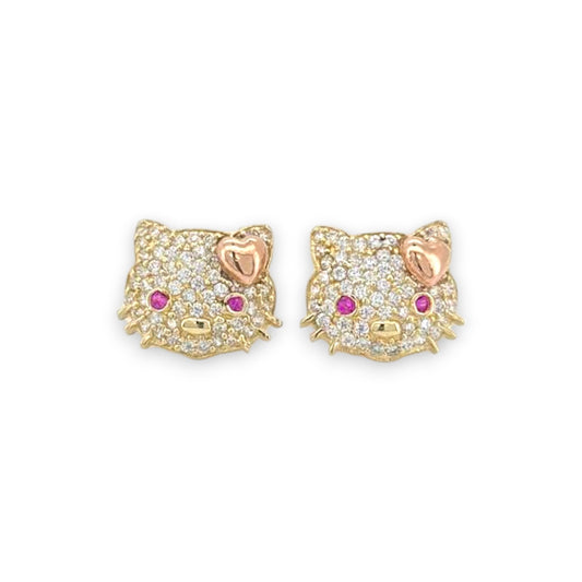 Hello Kitty Earrings - 10K Yellow Gold