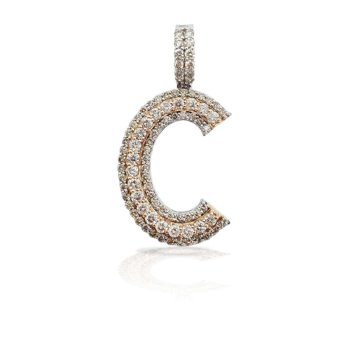 14K Diamond Initial Pendant