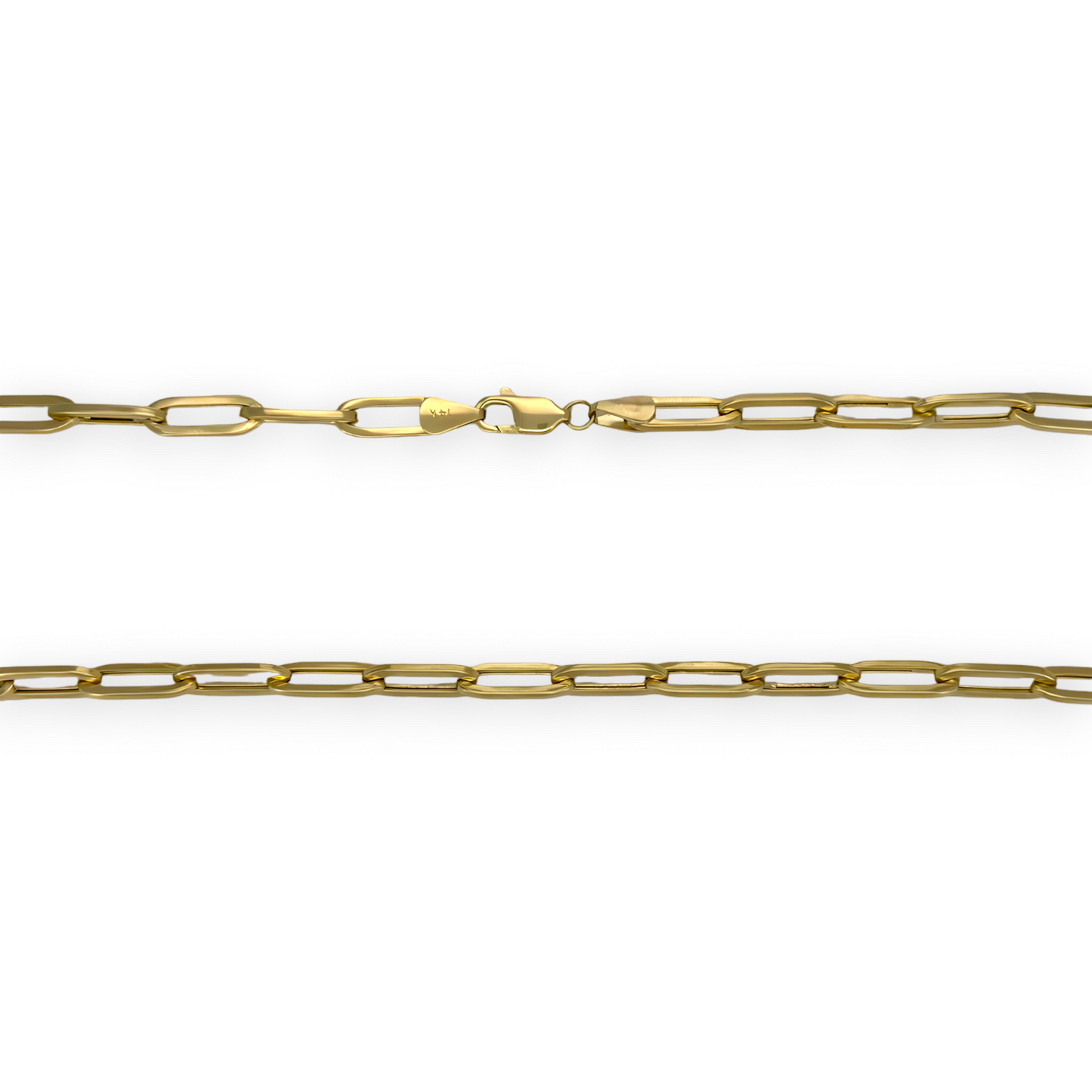 Paperclip Link Chain Necklace - 14K Yellow Gold
