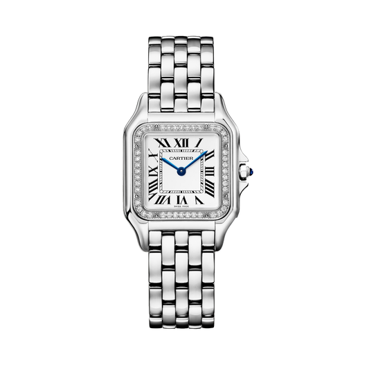 Cartier Panthère de Cartier W4PN0018 - Medium model Steel, Silvered Dial, Steel bracelet