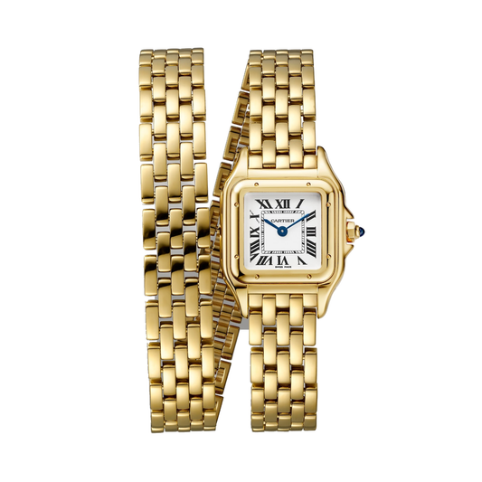 Cartier Panthère de Cartier WGPN0046 - Small model Yellow gold, Silvered Dial, Yellow gold double-loop bracelet