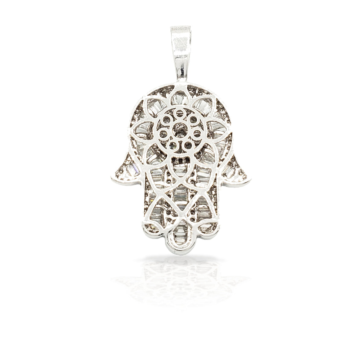 14K Baguette Diamond Hamsa With 3.05 Carats Of Diamonds