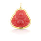 14K Yellow Gold Diamond Buddha With Red Jade