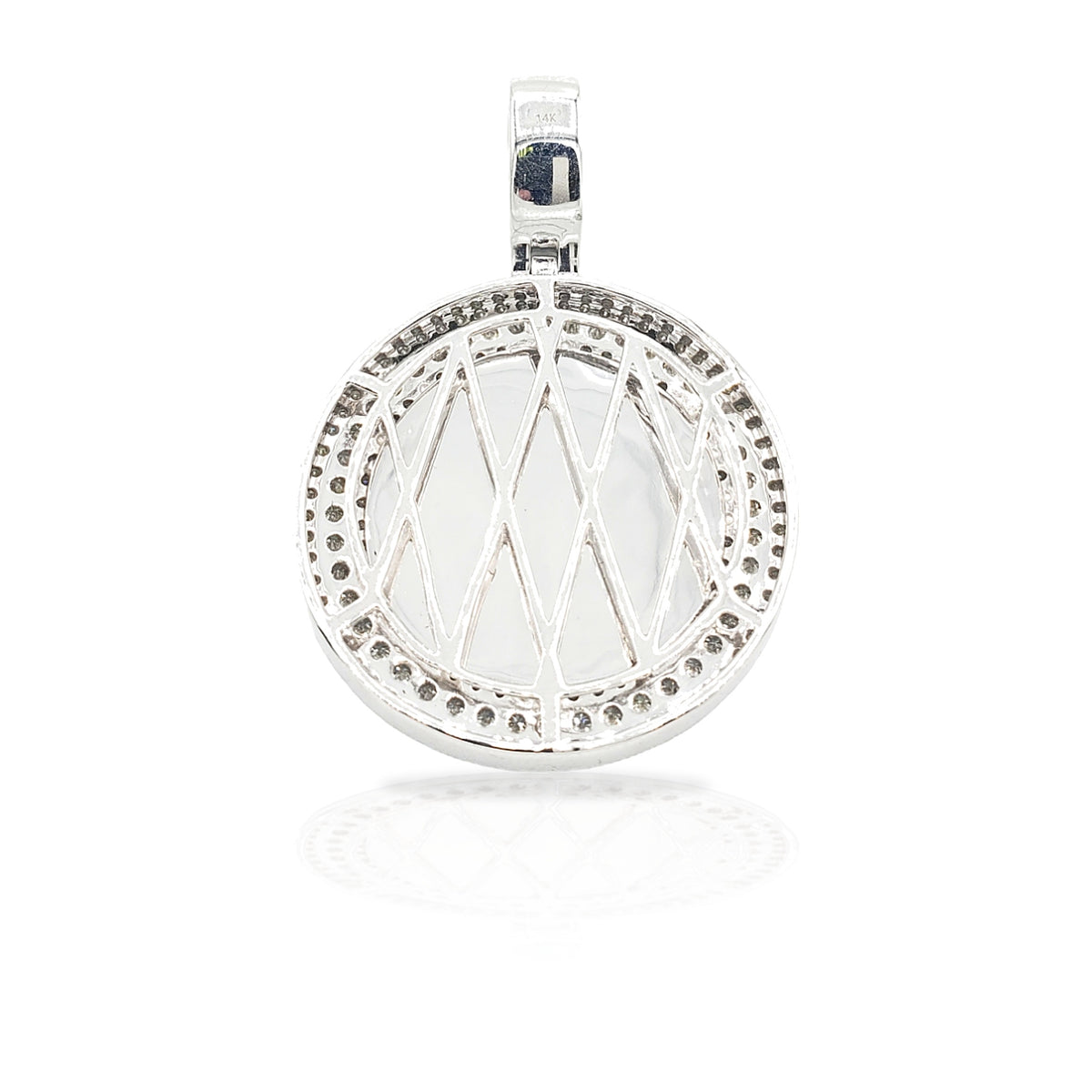 14K Three Row Diamond Picture Pendant With 2.75 Carats Of Diamonds
