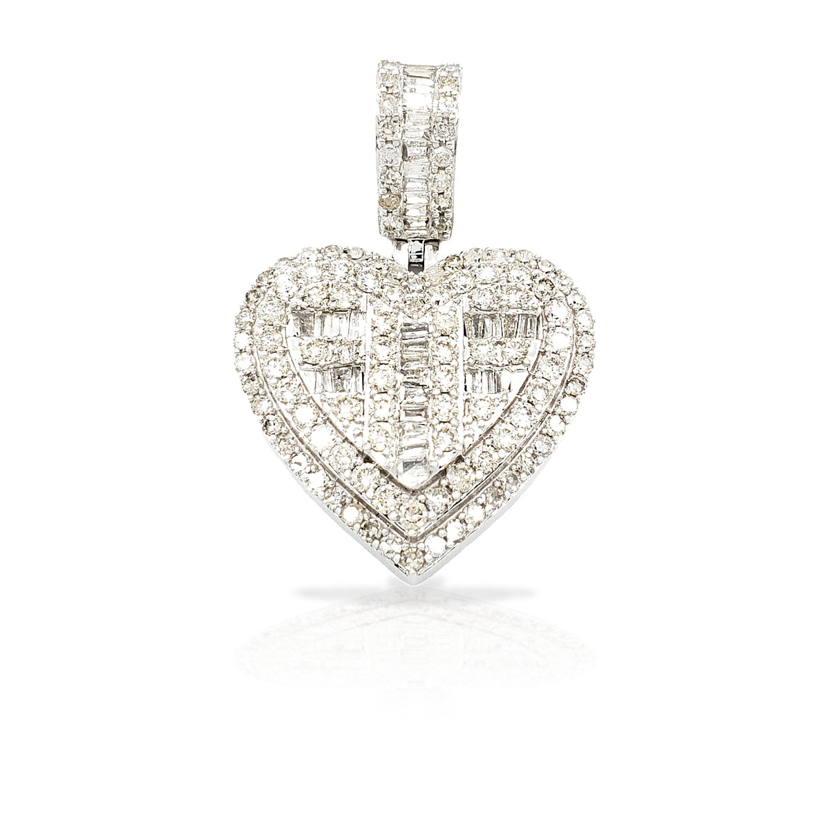 14K Baguette Diamond Heart With 1.77 Carats Of Diamonds