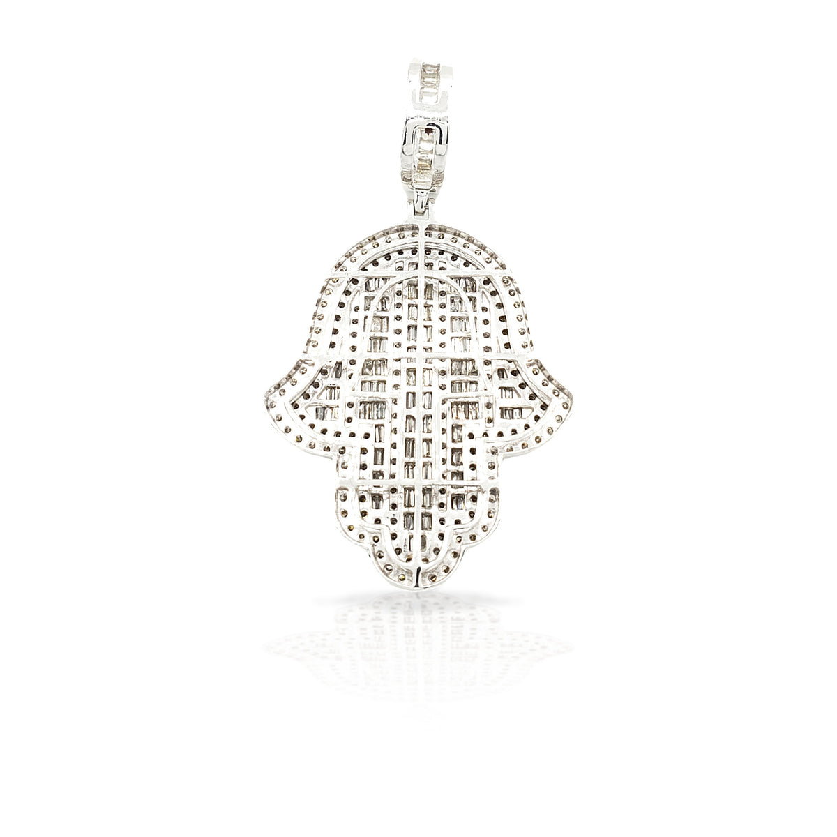 14K Baguette Diamond Hamsa With 4.57 Carats Of Diamonds