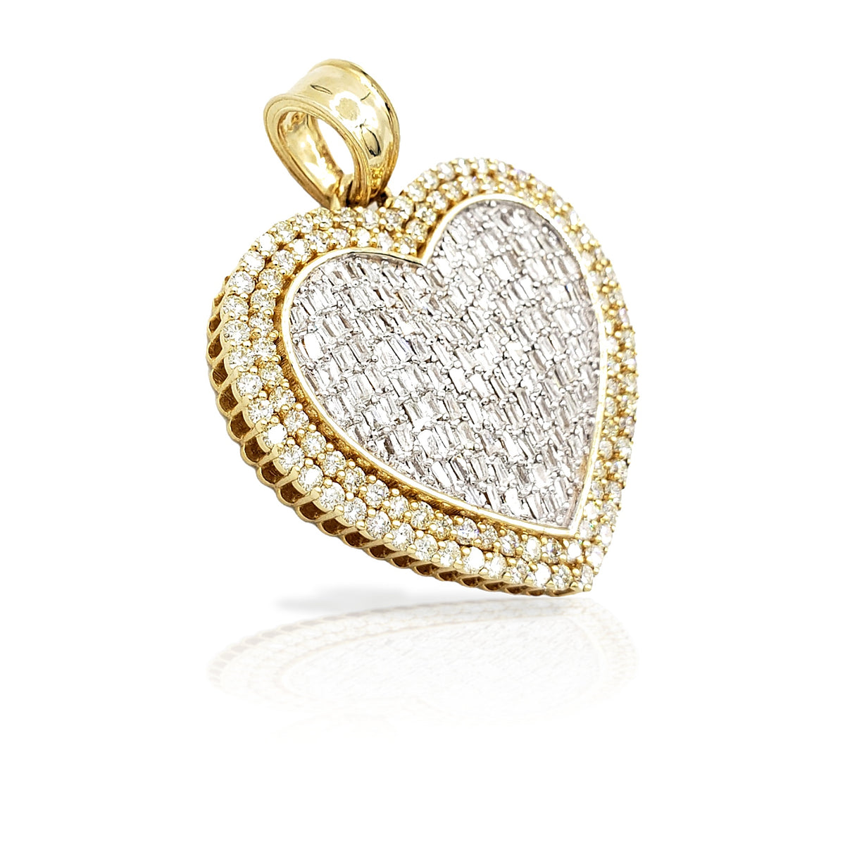 14K Baguette Diamond Heart With 4.23 Carats Of Diamonds
