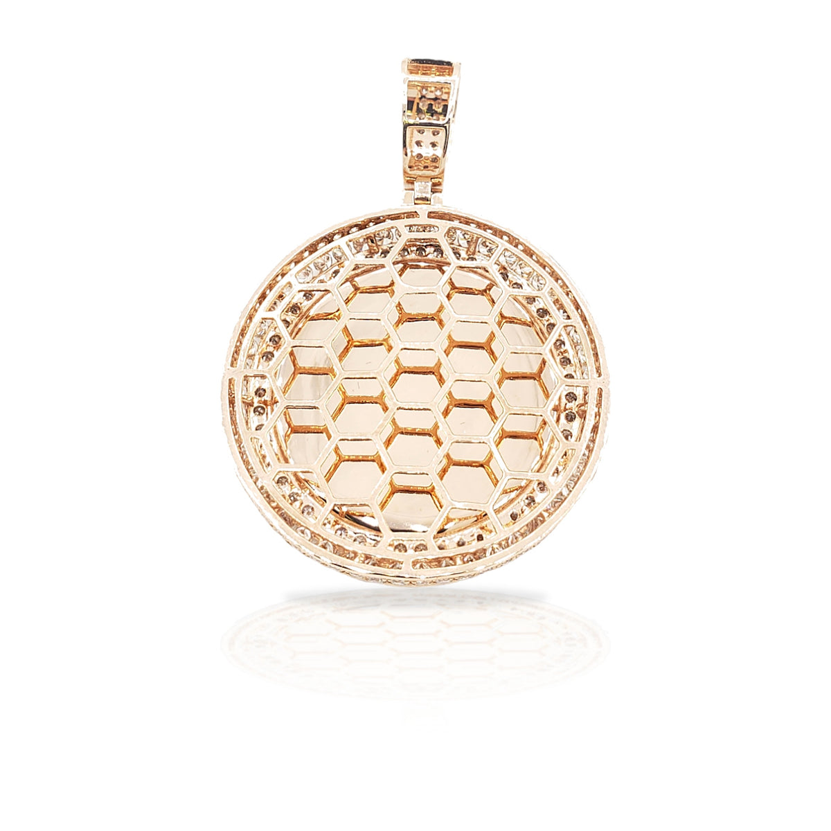 14K Three Row Diamond Picture Pendant With 4.25 Carats Of Diamonds