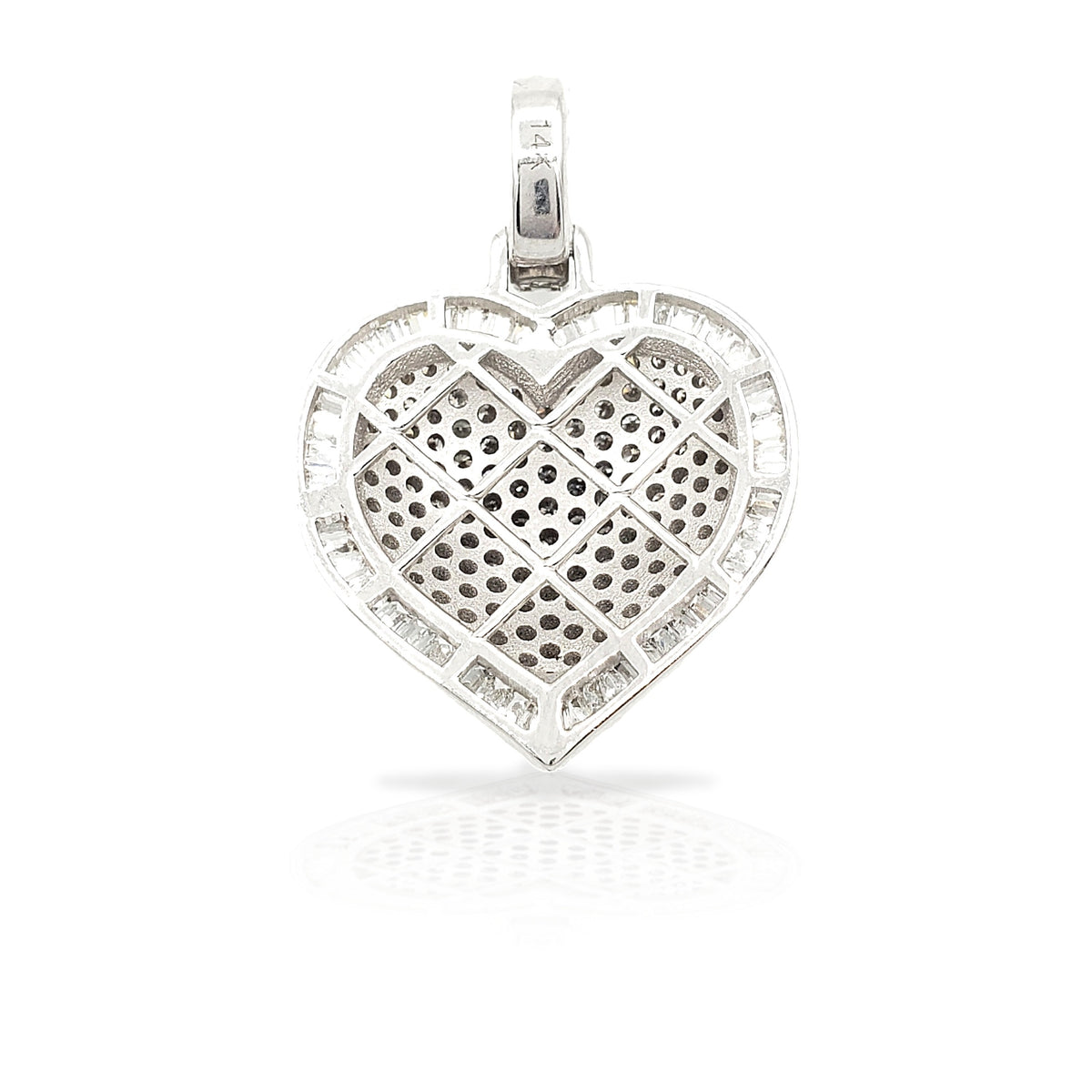 14K Baguette Diamond Heart With 2.87 Carats Of Diamonds