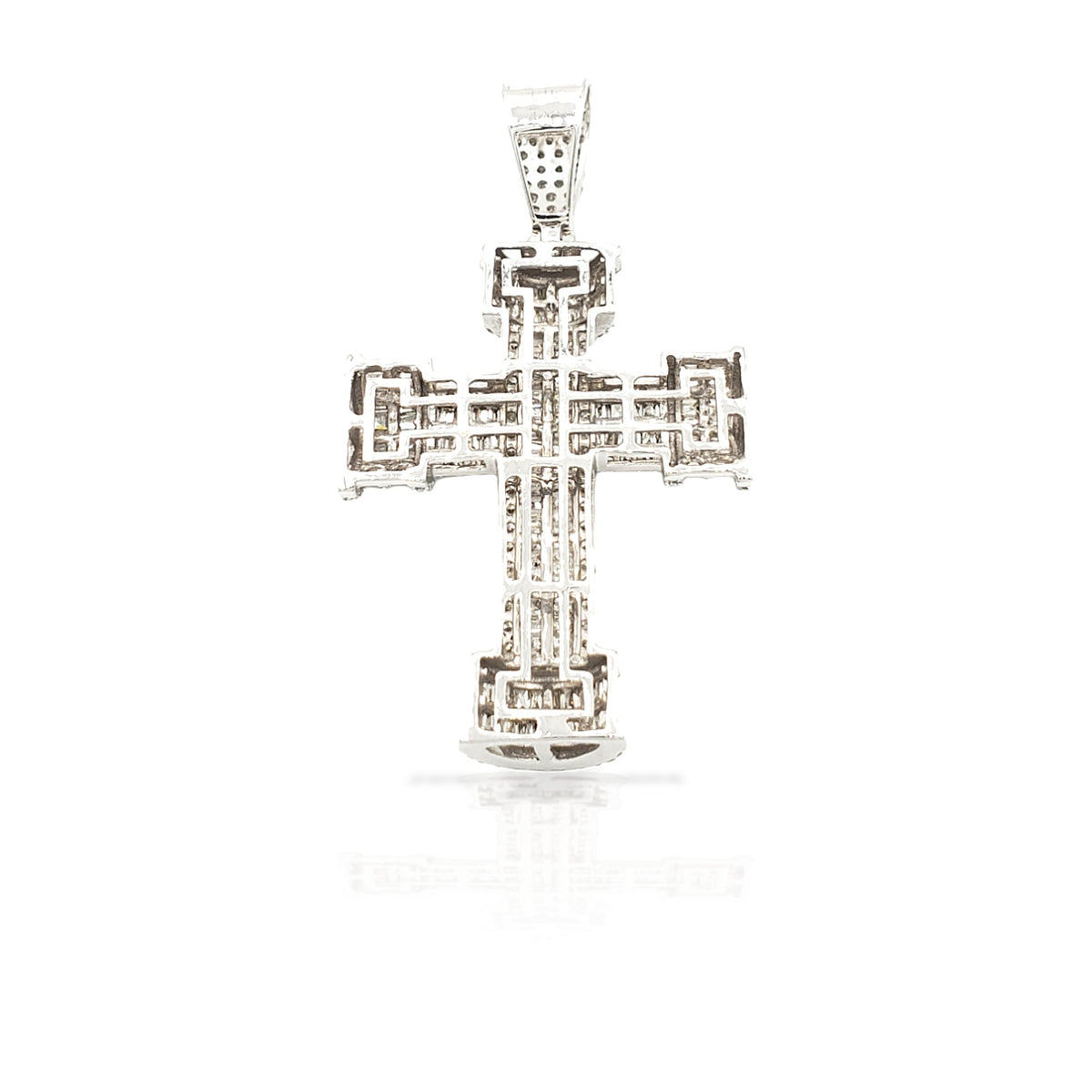 14K Baguette Diamond Cross With 2.69 Carats Of Diamonds