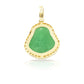 14K Yellow Gold Diamond Buddha With Green Jade