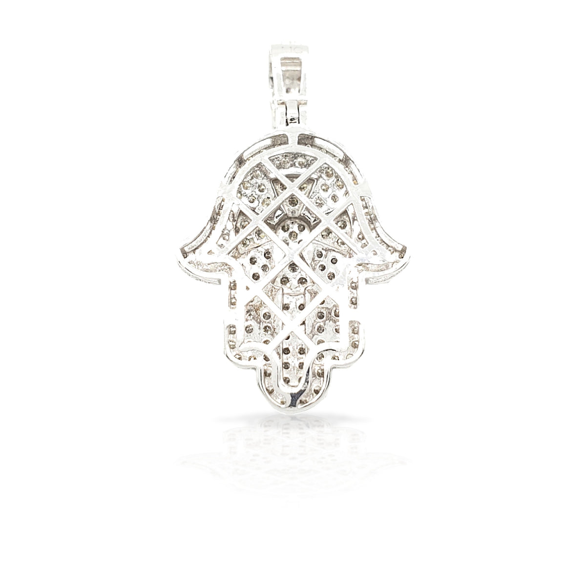 14K Eye Hole Diamond Hamsa With 2.48 Carats Of Diamonds