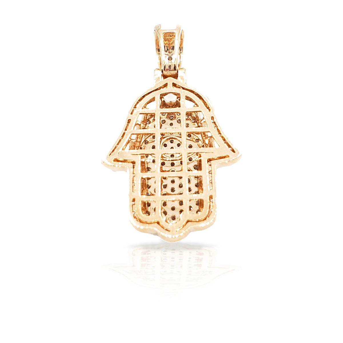 14K Eye Diamond Hamsa With 1.91 Carats Of Diamonds