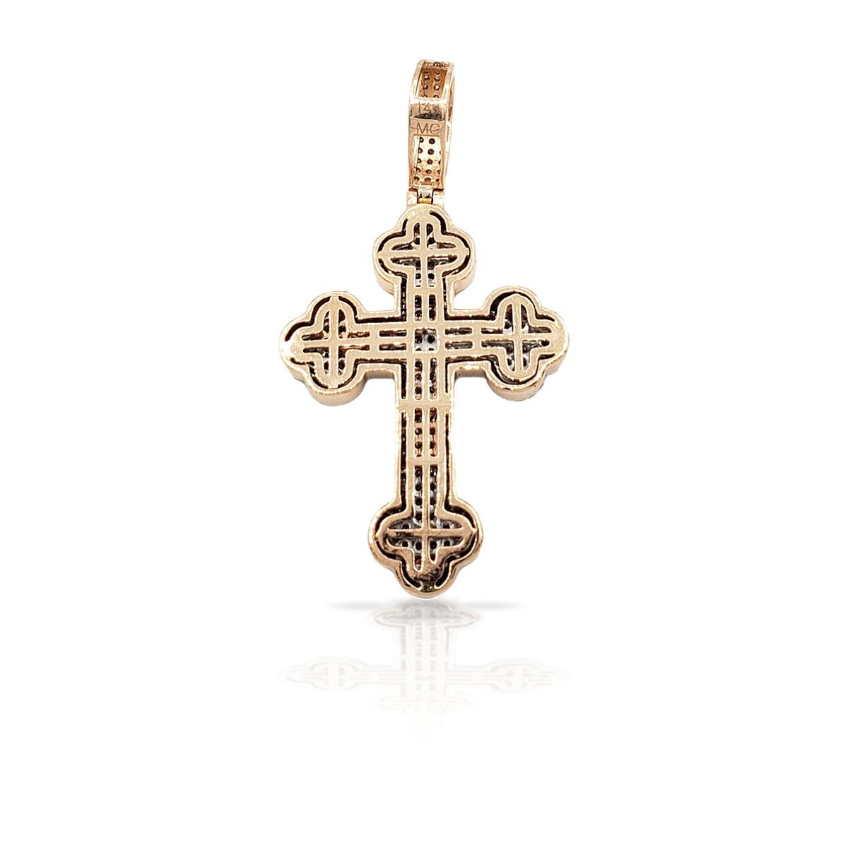 2.0 14K Chrome Diamond Cross With 1.4 Carats Of Diamonds