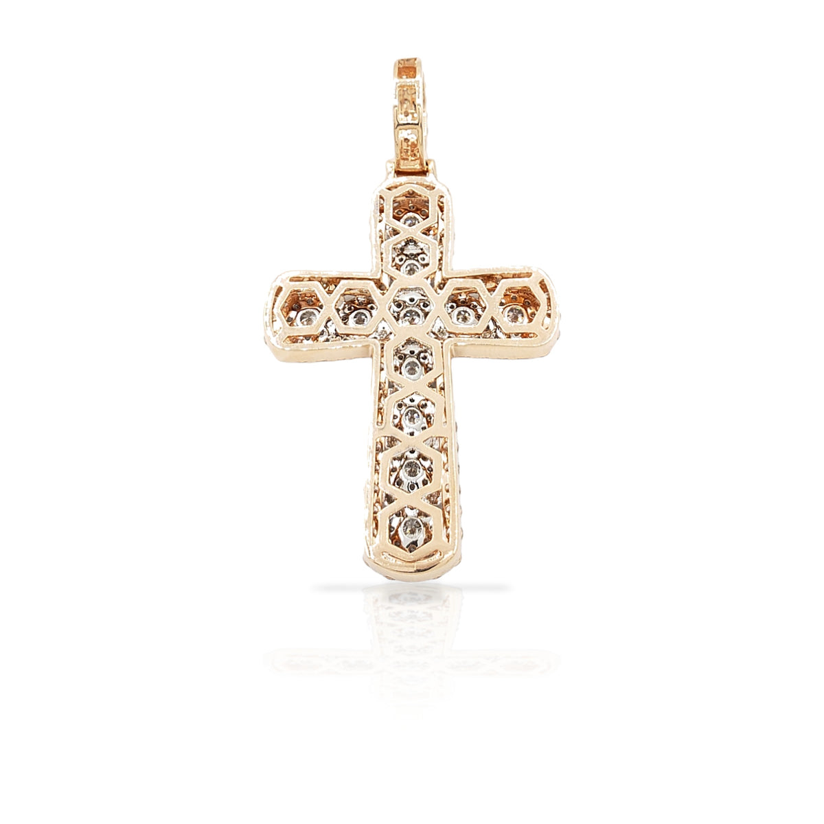 14K Diamond Cross With 2.90 Carats Of Diamonds