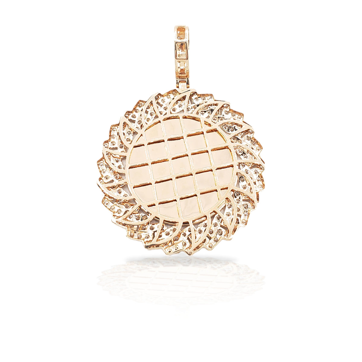 14K Cuban Diamond Picture Pendant With 3.85 Carats Of Diamonds