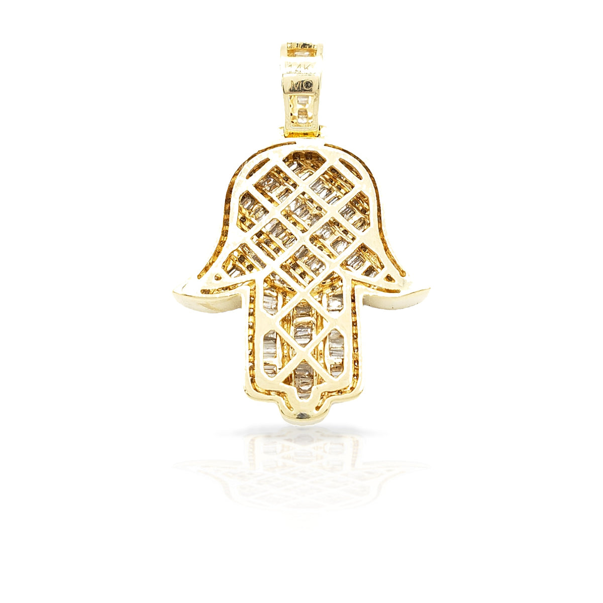 14K Baguette Diamond Hamsa With 2.44 Carats Of Diamonds