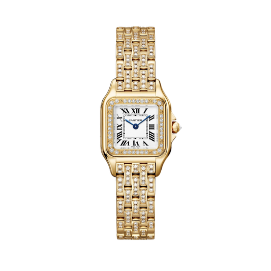 Cartier Panthère de Cartier WJPN0059 - Small model Yellow gold, Silvered Dial, Yellow gold bracelet semi-set