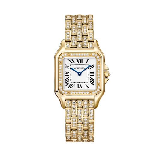 Cartier Panthère de Cartier WJPN0060 - Medium model Yellow gold, Silvered Dial, Yellow gold bracelet semi-set