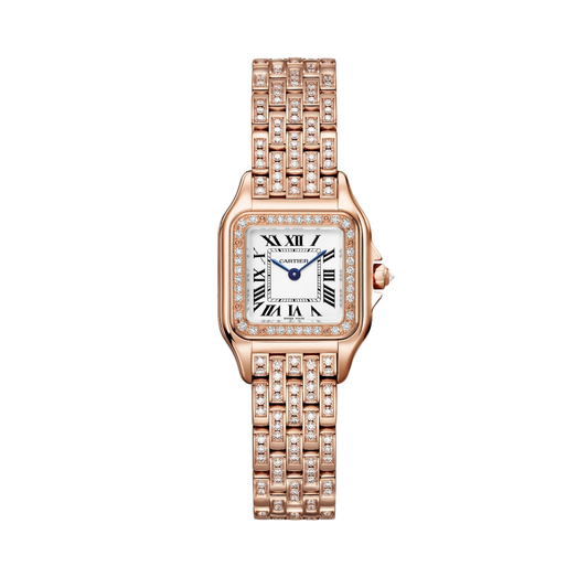 Cartier Panthère de Cartier WJPN0061 - Small model Rose gold, Silvered Dial, Rose gold bracelet semi-set