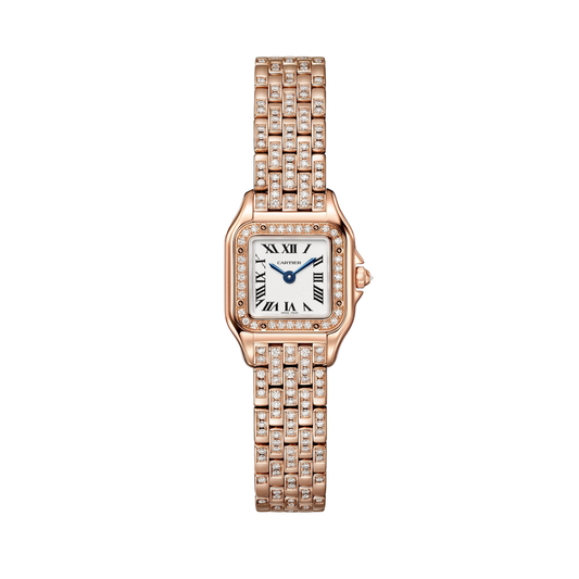 Cartier Panthère de Cartier WJPN0063 - Mini model Rose gold, Silvered Dial, Rose gold bracelet semi-set