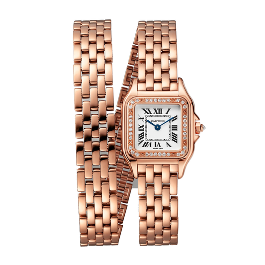 Cartier Panthère de Cartier WJPN0069 - Small model Rose gold, Silvered Dial, Rose gold double-loop bracelet