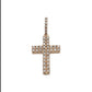 2.0 14K Two Row Diamond Cross With 1.10 Carats Of Diamonds