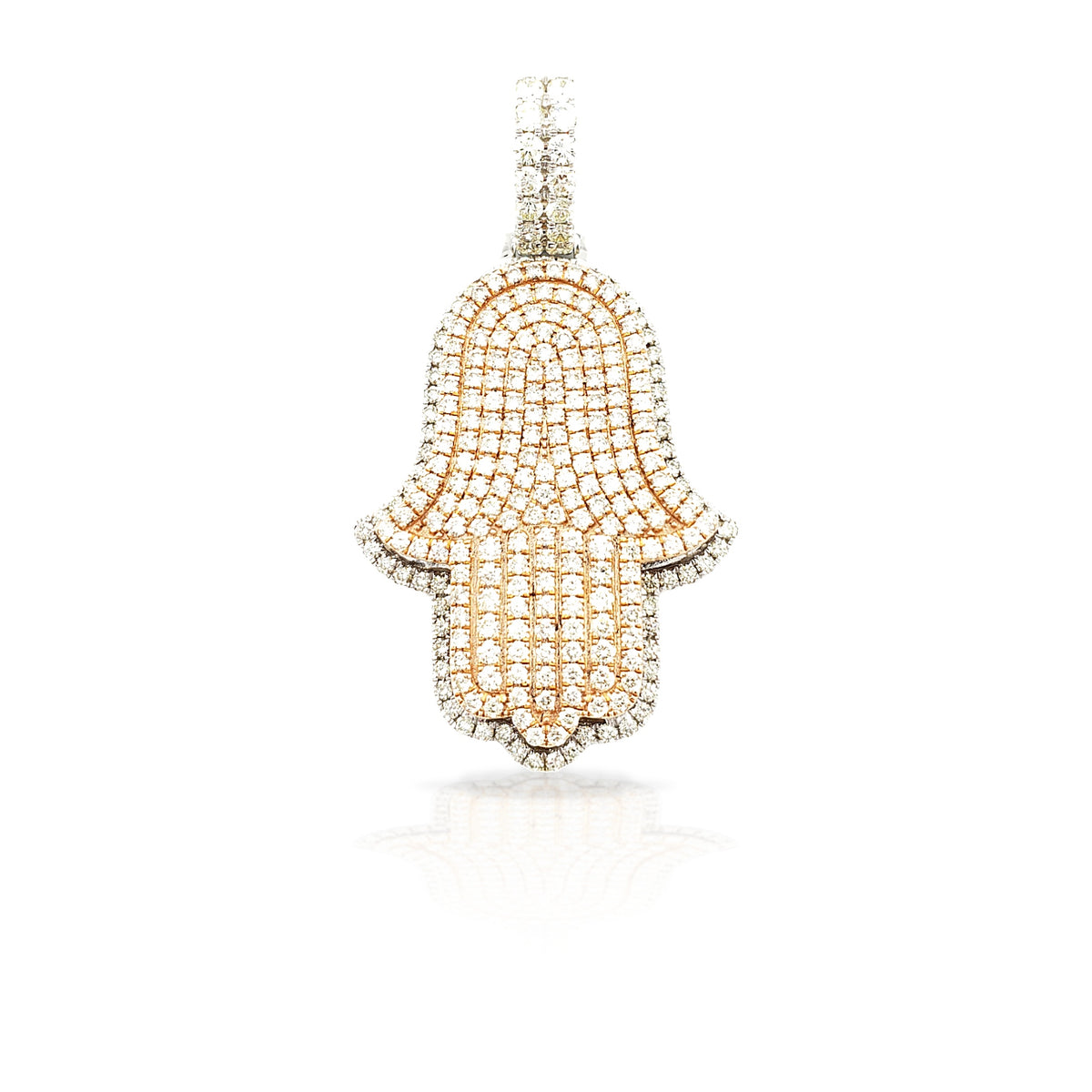 14K 3D Diamond Hamsa With 4.49 Carats Of Diamonds