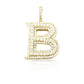 14K Gold Diamond Initial Pendant