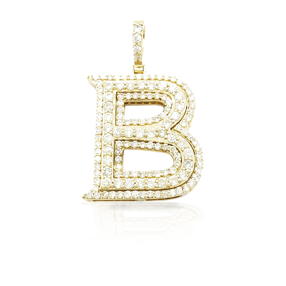 14K Gold Diamond Initial Pendant