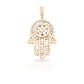 14K Baguette Diamond Hamsa With 3.05 Carats Of Diamonds