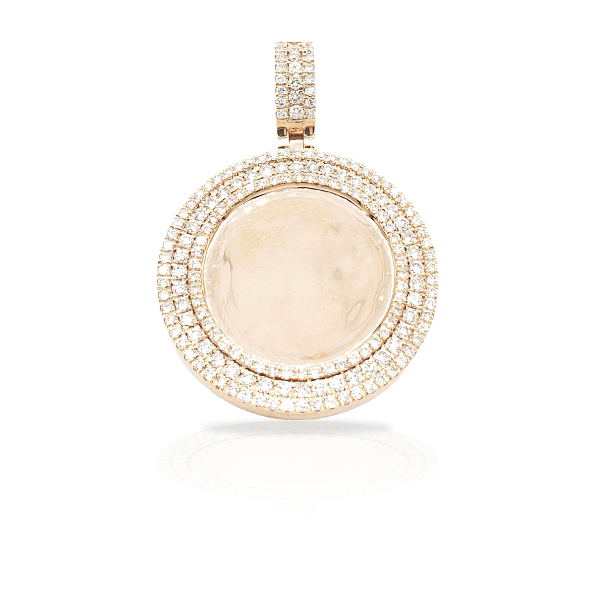 14K Three Row Diamond Picture Pendant With 2.75 Carats Of Diamonds