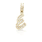 14K Gold Baguette Diamond Letter Pendants