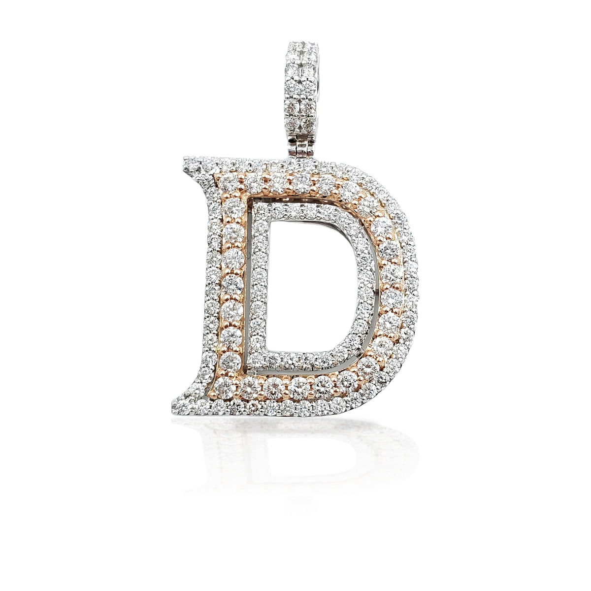 14K Diamond Initial Pendant