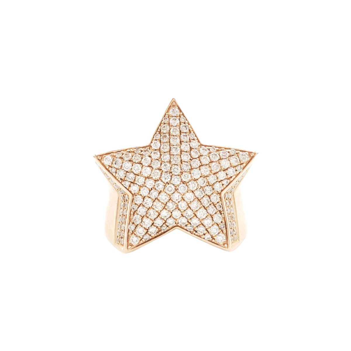 14K Gold Star Natural Diamond Ring for Men – 2.03 CTW