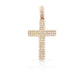 14K Three Row Diamond Cross With 1.69 Carats Of Diamonds