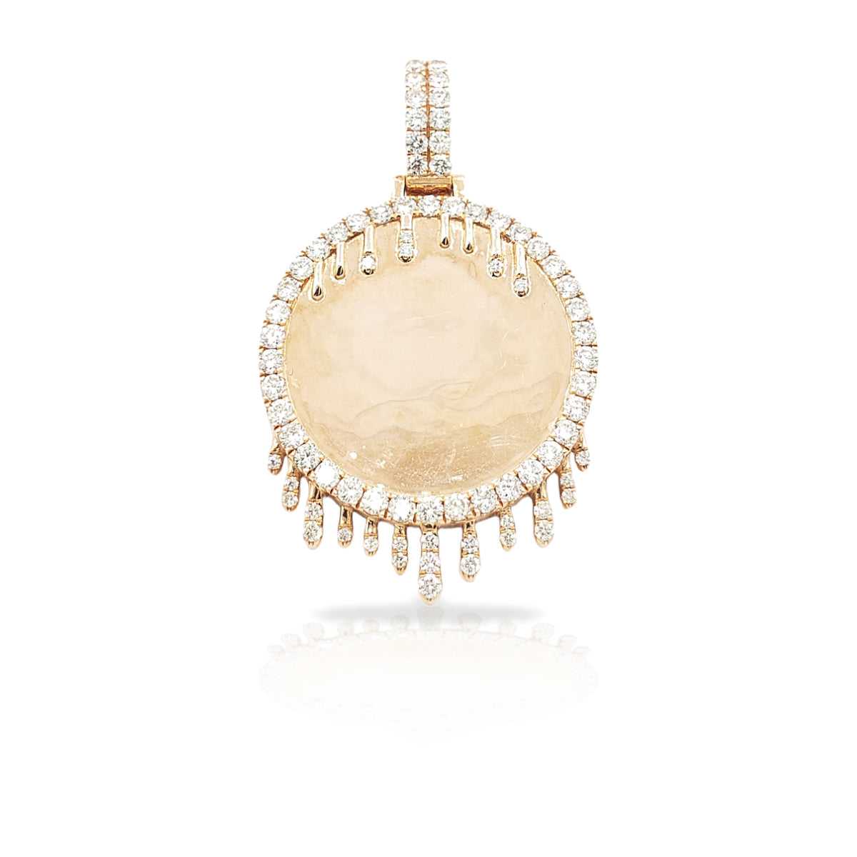 14K Drip Diamond Picture Pendant With 2.50 Carats Of Diamonds
