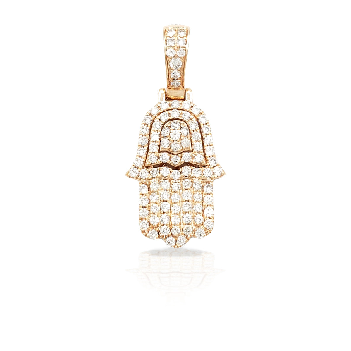14K 3D Diamond Hamsa With 1.25 Carats Of Diamonds