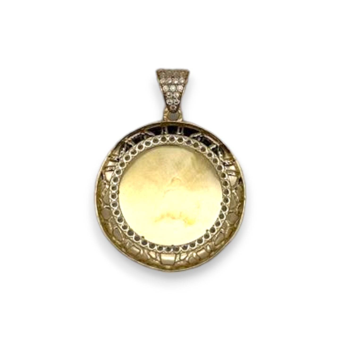 Circle Custom Picture Pendant - 10K Yellow Gold