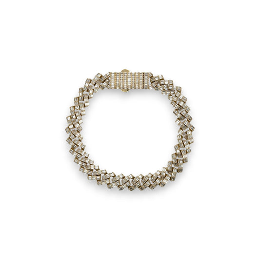 S Miami Bracelet CZ - 10K Yellow Gold