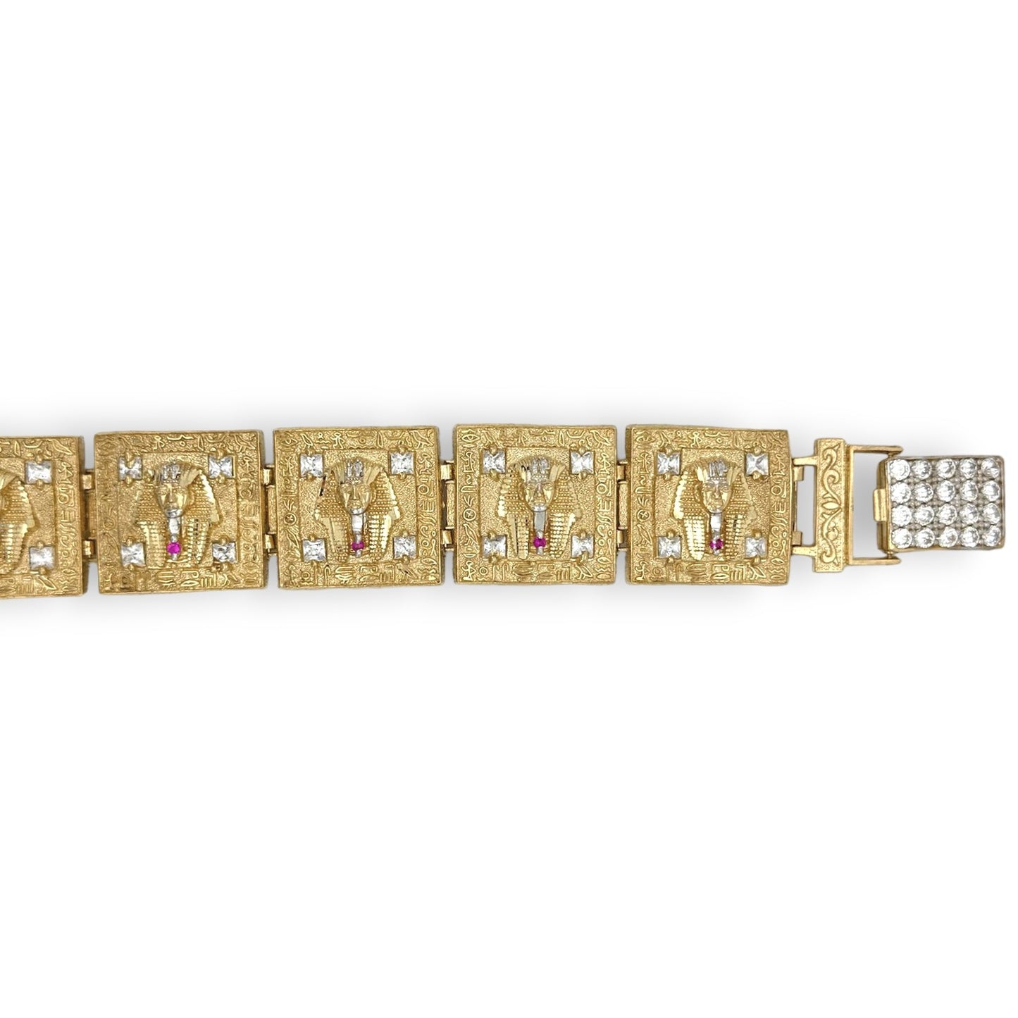 Charm Egyptian "Pharaoh" Bracelet - 10K Yellow Gold