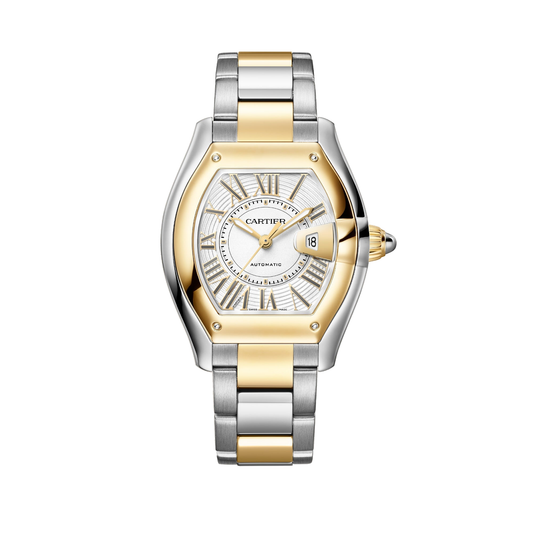 Cartier Roadster W2RD0009 - Medium model Steel with 18K yellow gold bezel, White Dial, 18K yellow gold and steel bracelet