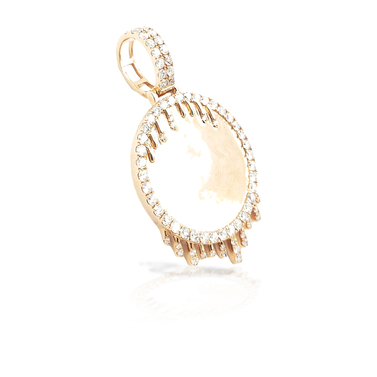 14K Drip Diamond Picture Pendant With 2.50 Carats Of Diamonds